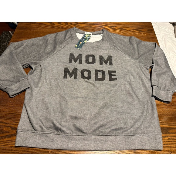 Blooming‎ Jelly Women's XXL Sweatshirt Gray "MOM MODE" Cozy Pullover NWT Mother - Picture 12 of 16